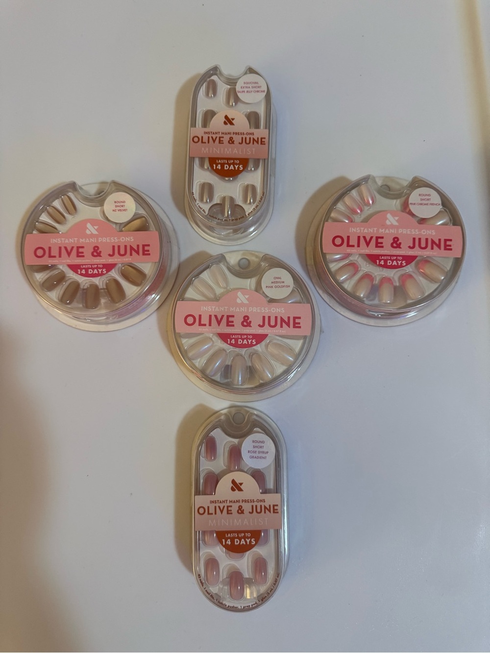 Olive & June Rose and Nude Press-On Nail Set - 14 Days Wear